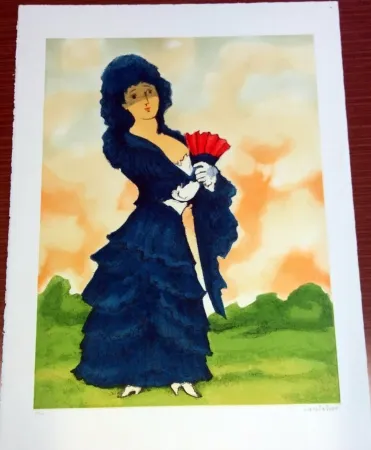 蚀刻版画 Cantatore - La spagnola