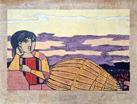 石版画 Cantatore - Odalisca