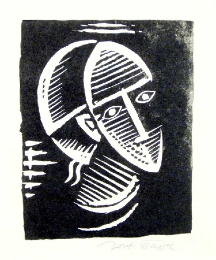 油毡版画 Capek - Maske (Mask)