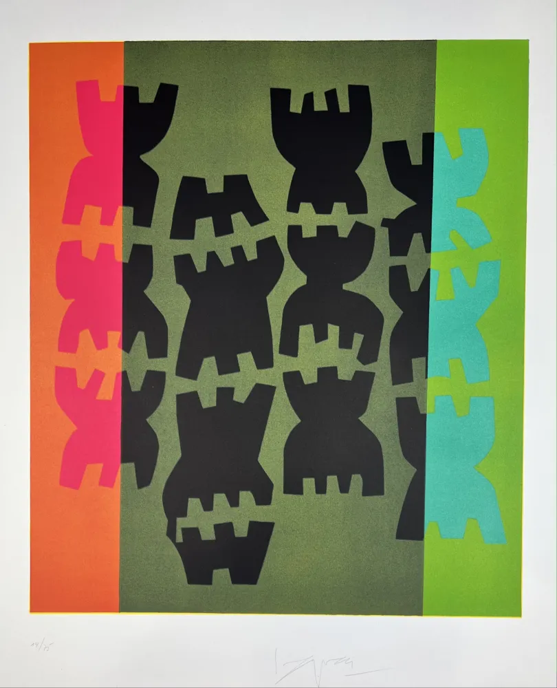 石版画 Capogrossi - Composizione