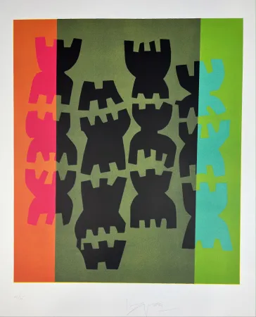 石版画 Capogrossi - Composizione