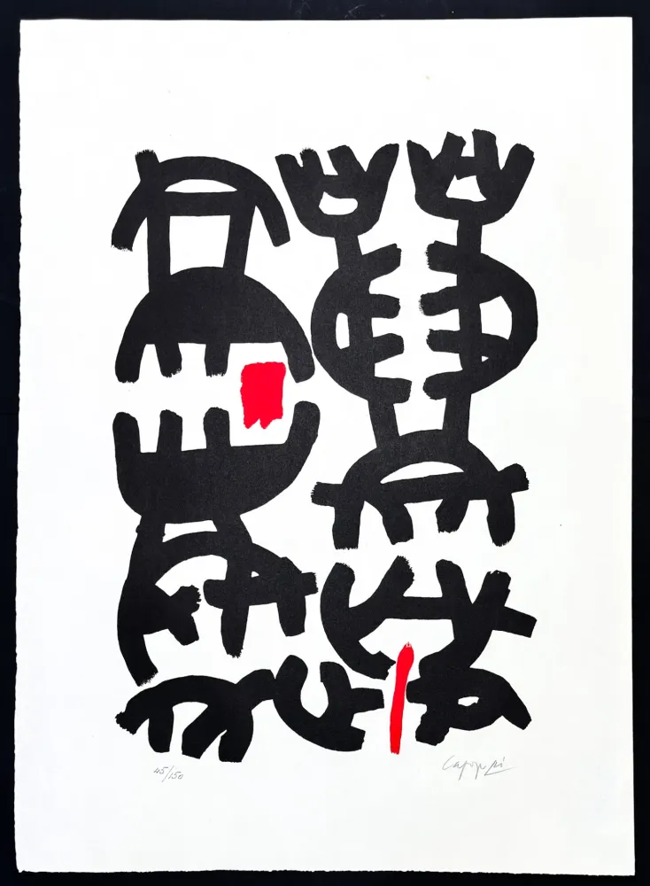 石版画 Capogrossi - Giuseppe Capogrossi (1900–1972) - Lithography on Fabriano paper - 1957