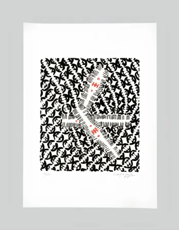 石版画 Capogrossi - Giuseppe capogrossi (1900–1972) - Lithography on Fabriano paper - 1957