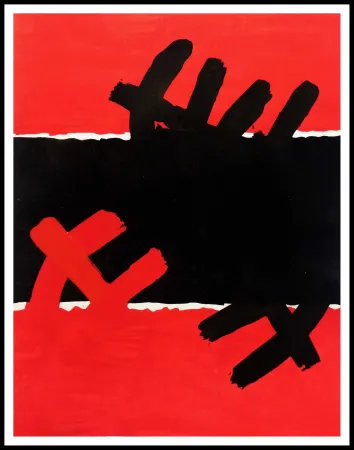 镂版印刷 Capogrossi - SURFACE ROUGE ET NOIR