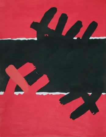 镂版印刷 Capogrossi - Surface rouge et noire