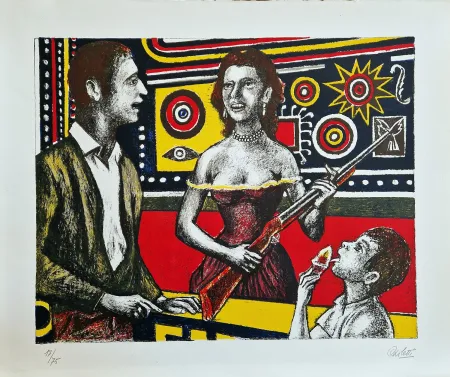 石版画 Carletti - Tiro a segno