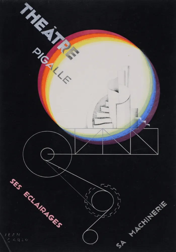 石版画 Carlu - Théâtre Pigalle, ses éclairages, sa machinerie, c. 1929