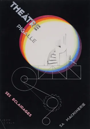 石版画 Carlu - Théâtre Pigalle, ses éclairages, sa machinerie, c. 1929