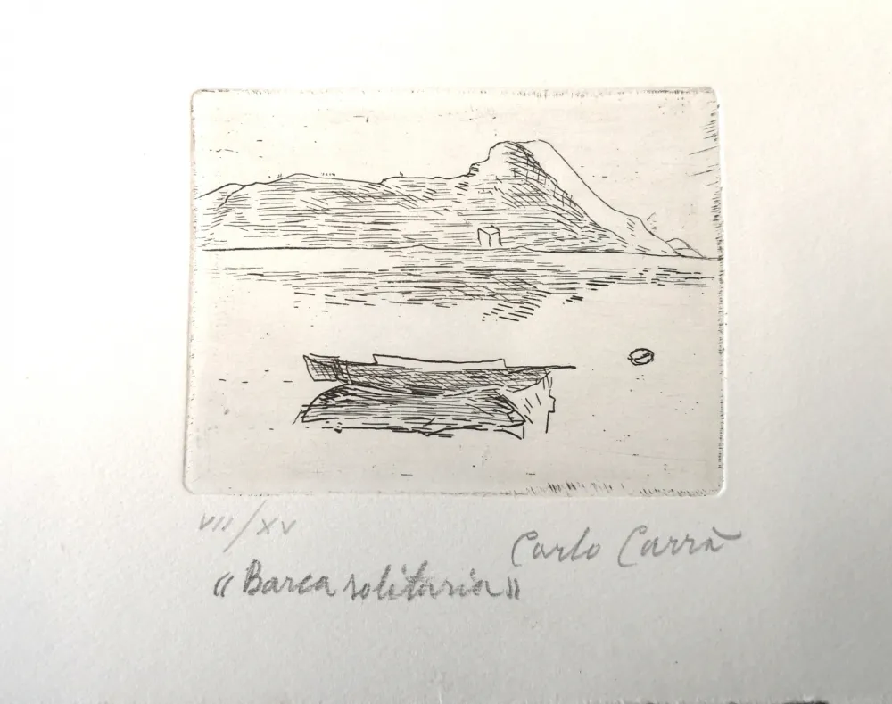 蚀刻版画 Carra - Barca solitaria