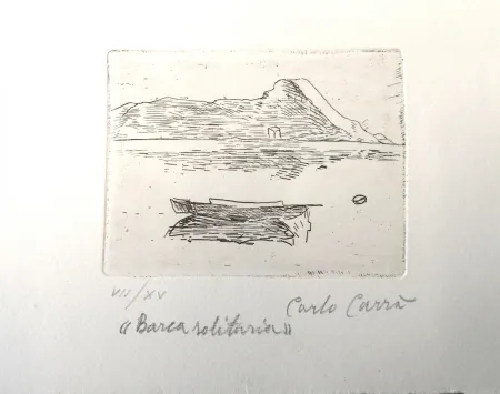 蚀刻版画 Carra - Barca solitaria