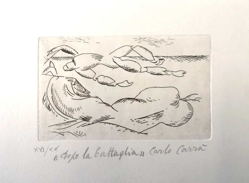 蚀刻版画 Carra - Dopo la battaglia