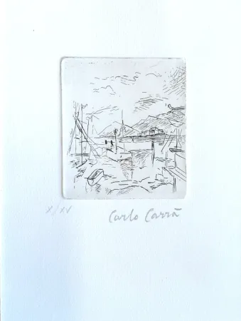蚀刻版画 Carra - Piccolo molo