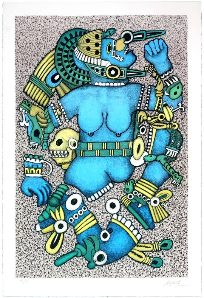 石版画 Carrasco Bretón - Coyolxauhqui