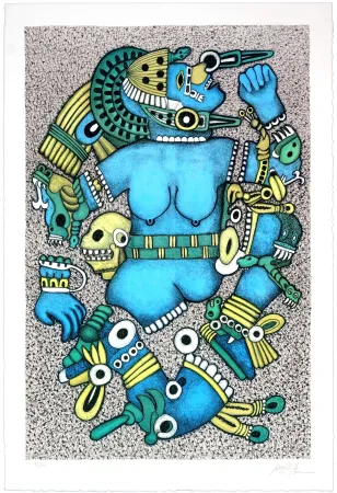 石版画 Carrasco Bretón - Coyolxauhqui