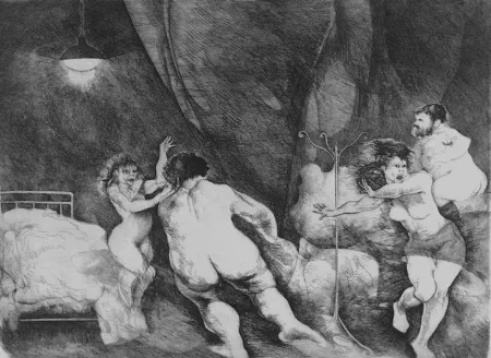 蚀刻版画 Carrera - Il ratto delle Sabine