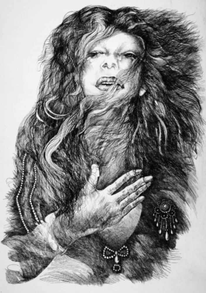 蚀刻版画 Carrera - La cantante