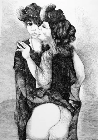 蚀刻版画 Carrera - Le amiche