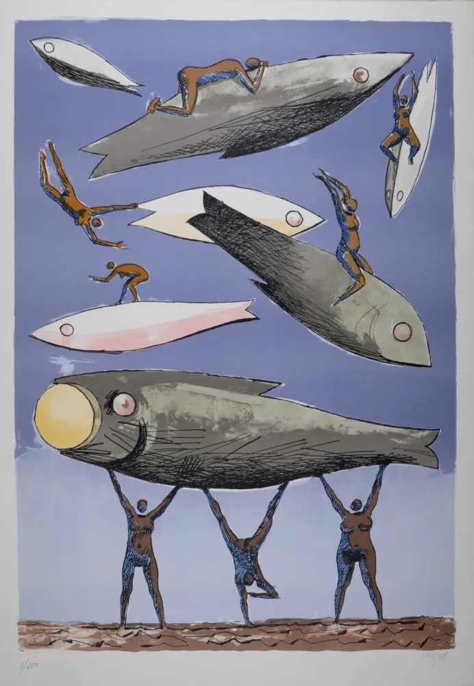 石版画 Carybe - Composition