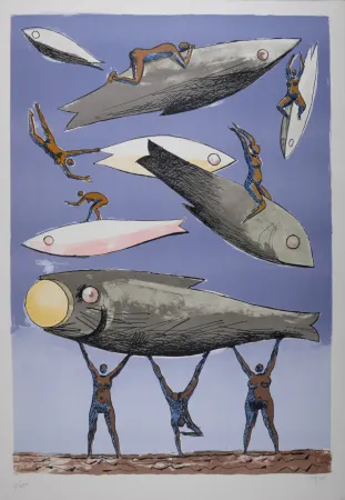 石版画 Carybe - Composition