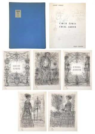 插图书 Carzou - André VERDET Coeur épris, cruel amour. Pointes sèches originales de Jean Carzou