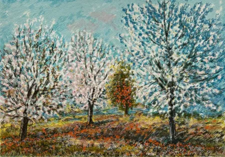 丝网印刷 Cascella - Ciliegi in fiore