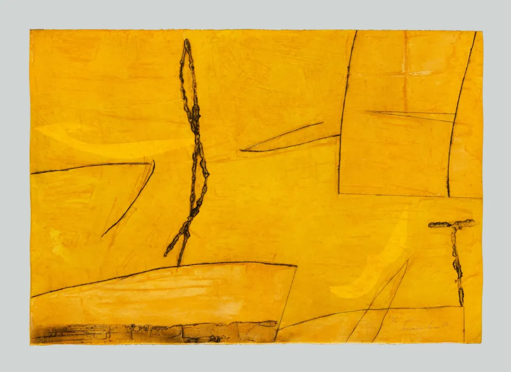 蚀刻飞尘法 Cascella - Composizione gialla