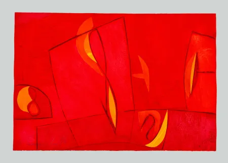 蚀刻飞尘法 Cascella - Composizione rossa