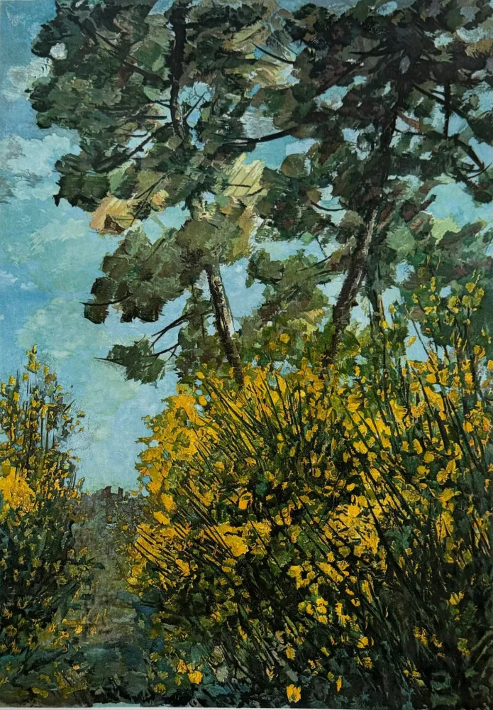 蚀刻版画 Cascella - Ginestre presso Siena