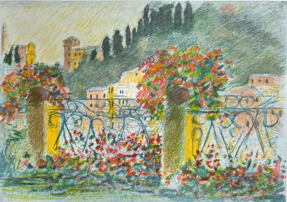 蚀刻版画 Cascella - Terrazza a Portofino