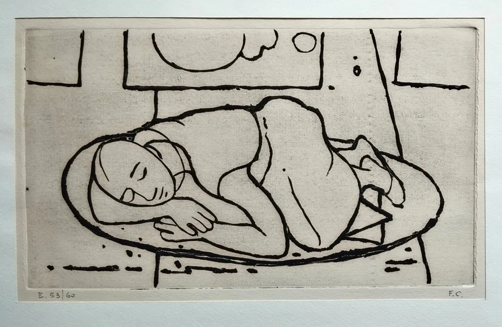 油毡版画 Casorati - Figura accovacciata