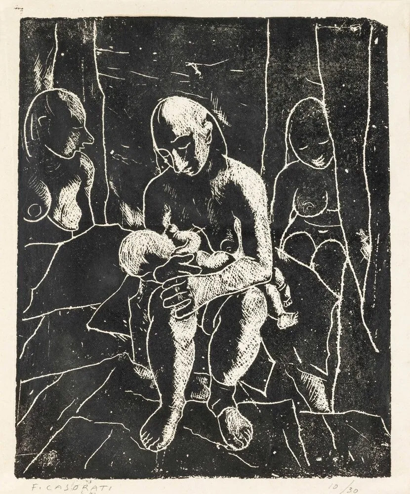 版画 Casorati - Maternità (Le prigioniere)