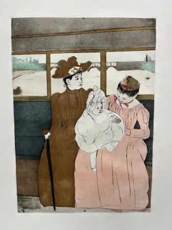干刻版画 Cassatt - En omnibus