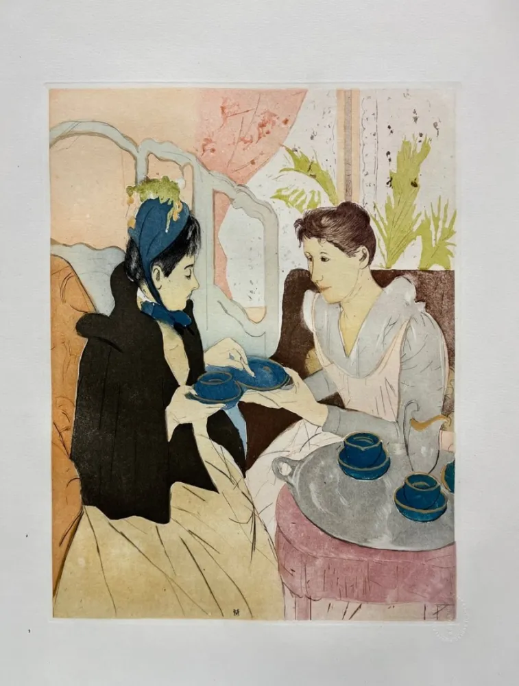 干刻版画 Cassatt - Le thé