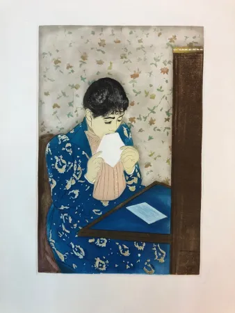 蚀刻版画 Cassatt - The letter