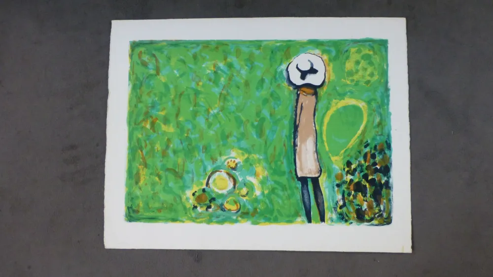 石版画 Cassigneul  - Femme au chapeau 