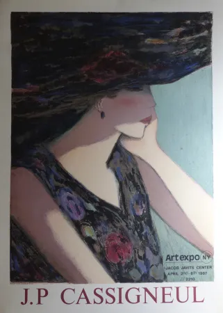 海报 Cassigneul  - Jean-Pierre Cassigneul (1935 -), art expo New York. 1987. Affiche lithographique