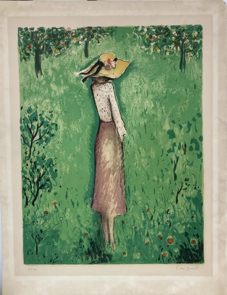 石版画 Cassigneul  - Jean-Pierre Cassigneul (né en 1935) Les Pommiers -  1974.