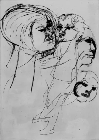 蚀刻版画 Cassinari - Enrica e Giovanna