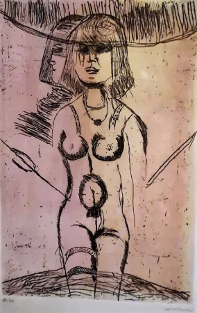 版画 Cassinari - Figura