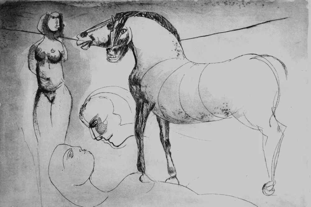 蚀刻版画 Cassinari - L'amore