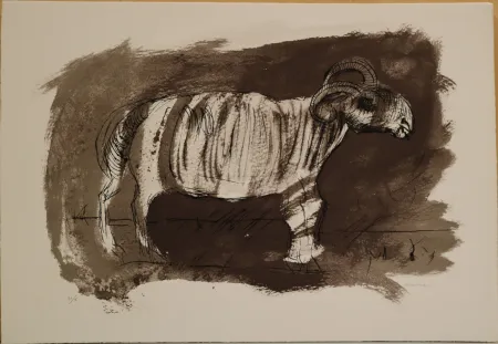 石版画 Cassinari - Pecus