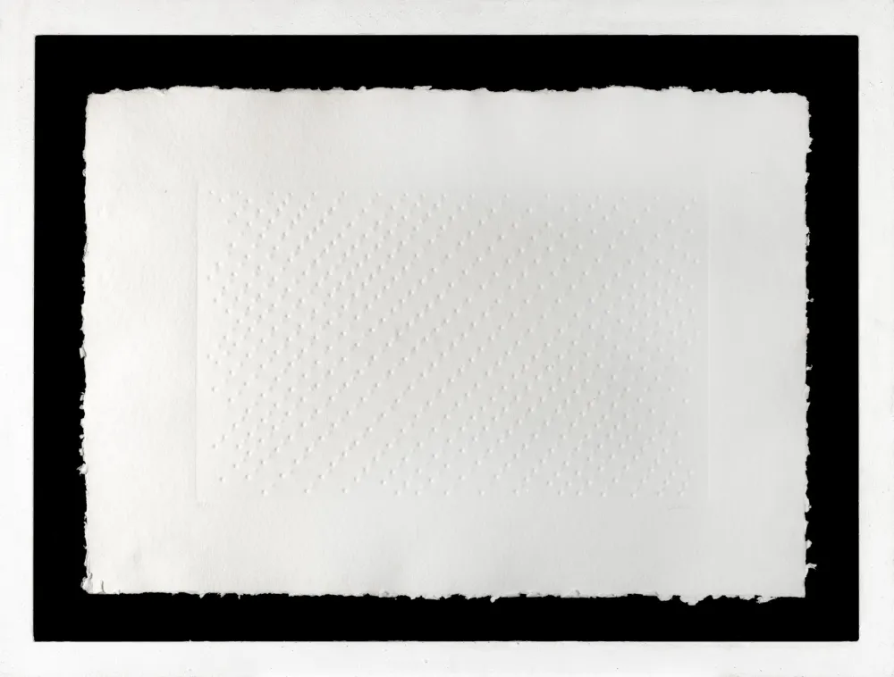 复数作品 Castellani - Enrico Castellani (1930 - 2017) - Superficie Bianca- Calcography on paper -1969