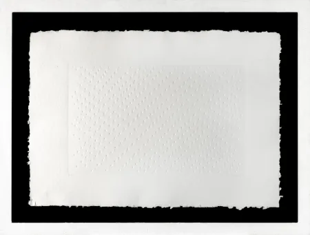 复数作品 Castellani - Enrico Castellani (1930 - 2017) - Superficie Bianca- Calcography on paper -1969