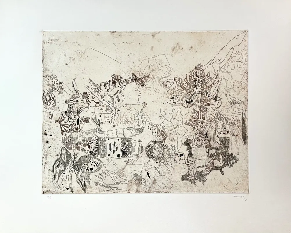 版画 Castillo - Composition