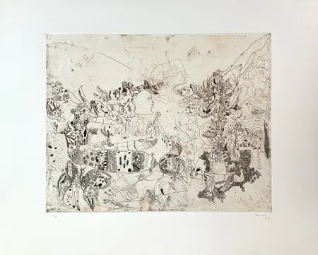 版画 Castillo - Composition