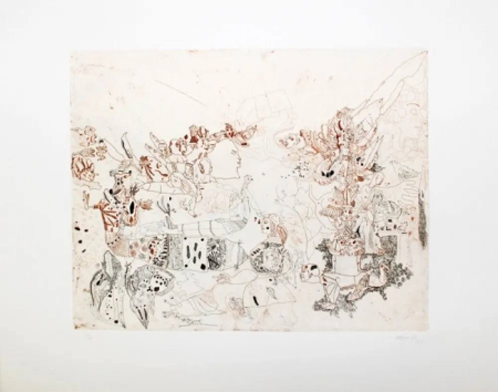 蚀刻版画 Castillo - Sin Título