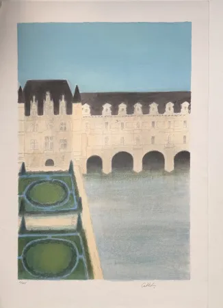 石版画 Cathelin - Chateau de Chenonceau