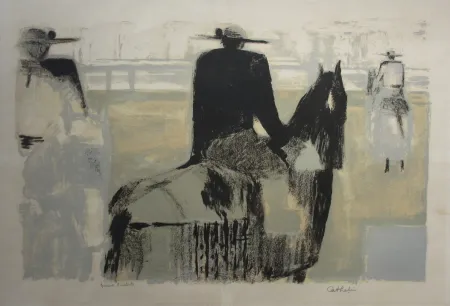 石版画 Cathelin - Les picadors