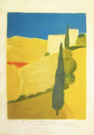 石版画 Cathelin - Paysage de Toscane