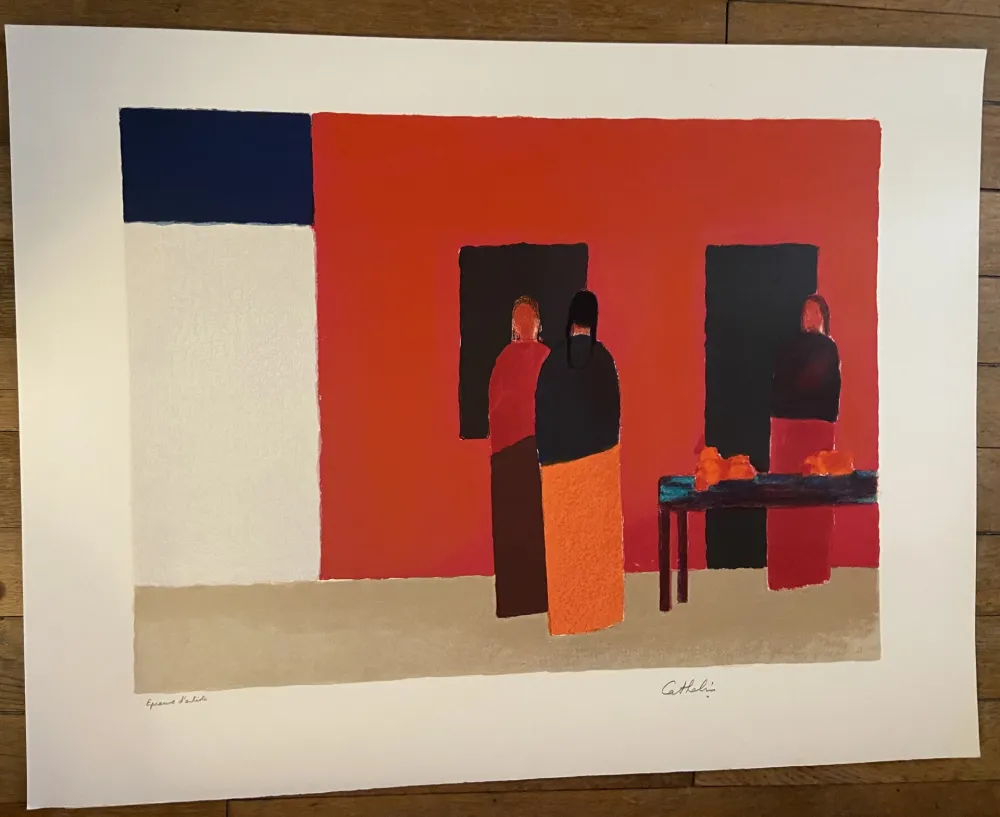 石版画 Cathelin - RUE A PUERTO VALLARTA